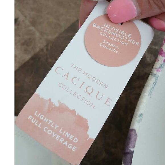 NWT Cacique floral  lightly lined back smoother full coverage size 40D - Picture 7 of 8